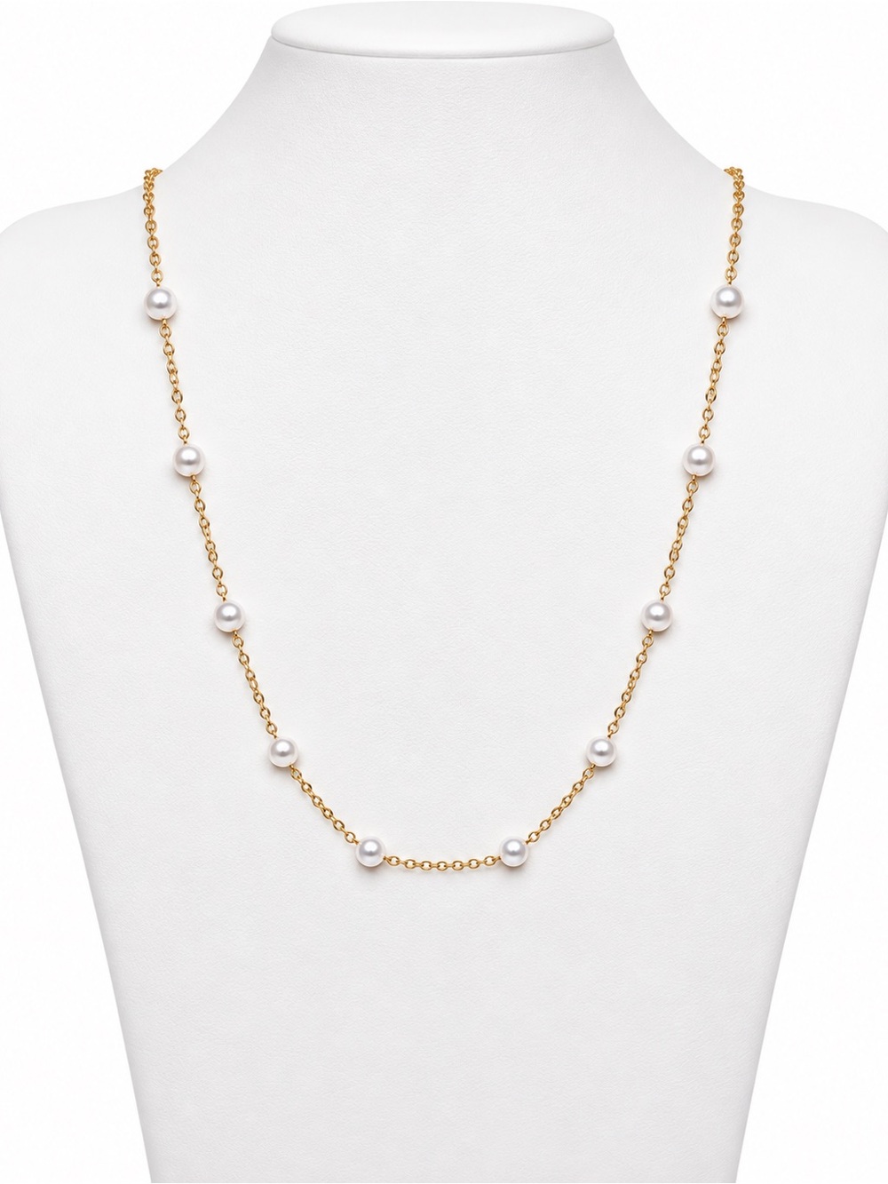 Dainty pearl chain choker necklace
